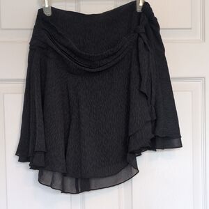 American Eagle Black Asymmetrical Wrap Mini Skirt